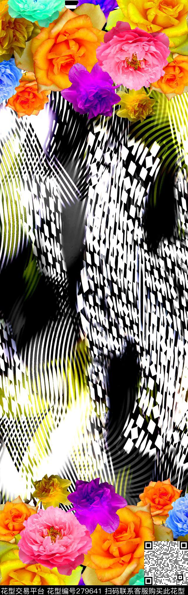 定位肌理花卉数码印花华亿平台下载（图片编号: 279641） - 瓦栏（Walan）