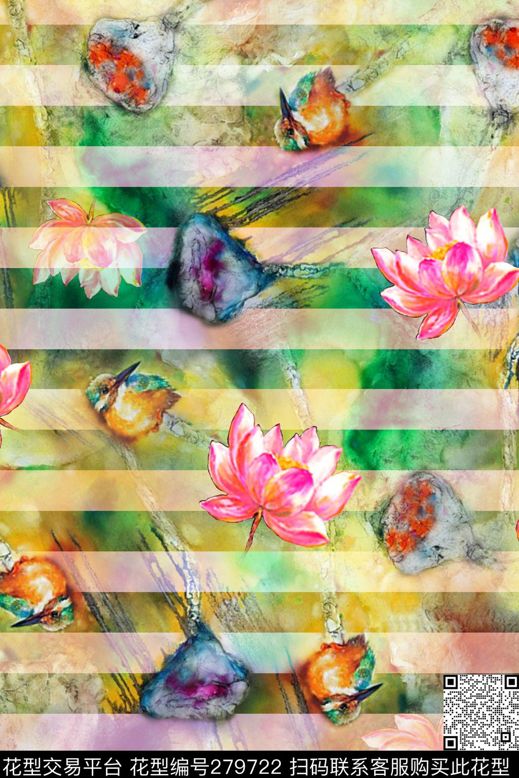 花卉数码印花华亿平台下载（图片编号: 279722） - 瓦栏（Walan）