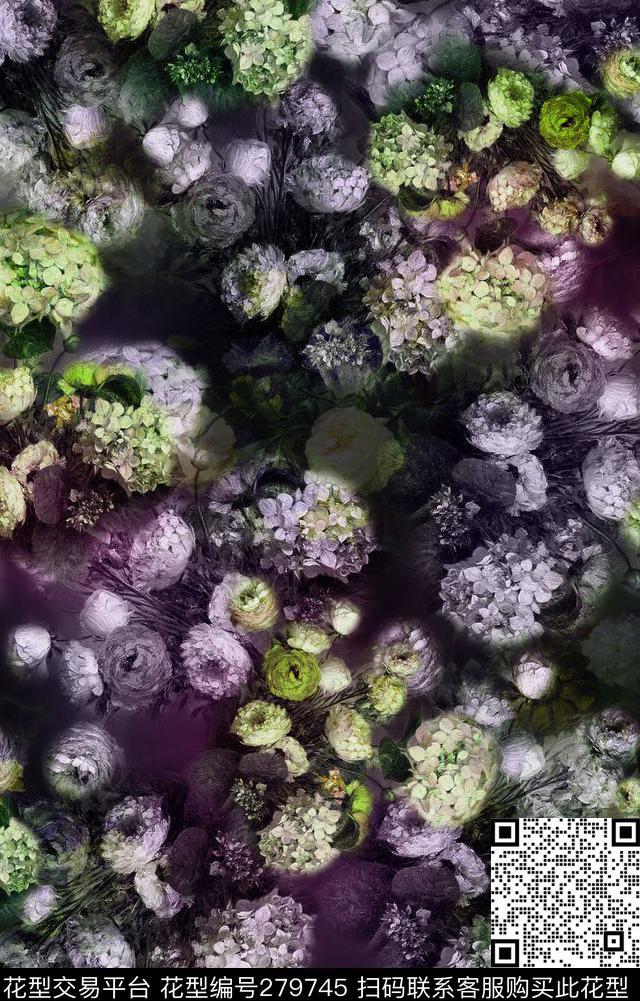 潘神花卉类数码印花华亿平台下载（图片编号: 279745） - 瓦栏（Walan）