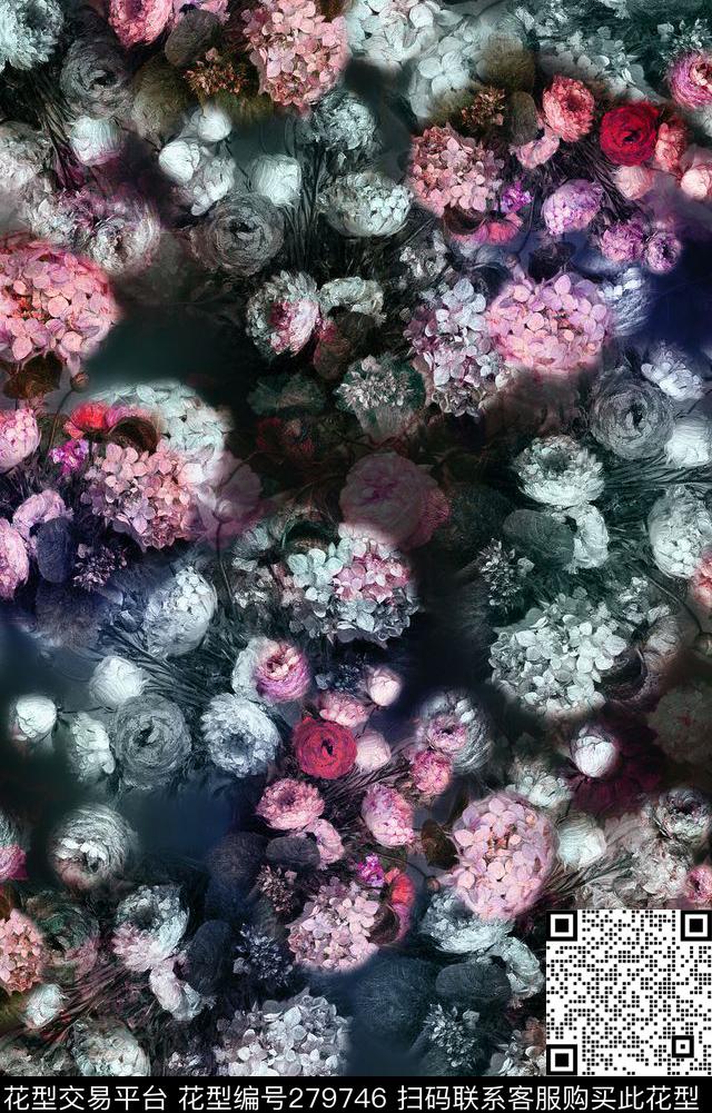 潘神花卉类数码印花华亿平台下载（图片编号: 279746） - 瓦栏（Walan）