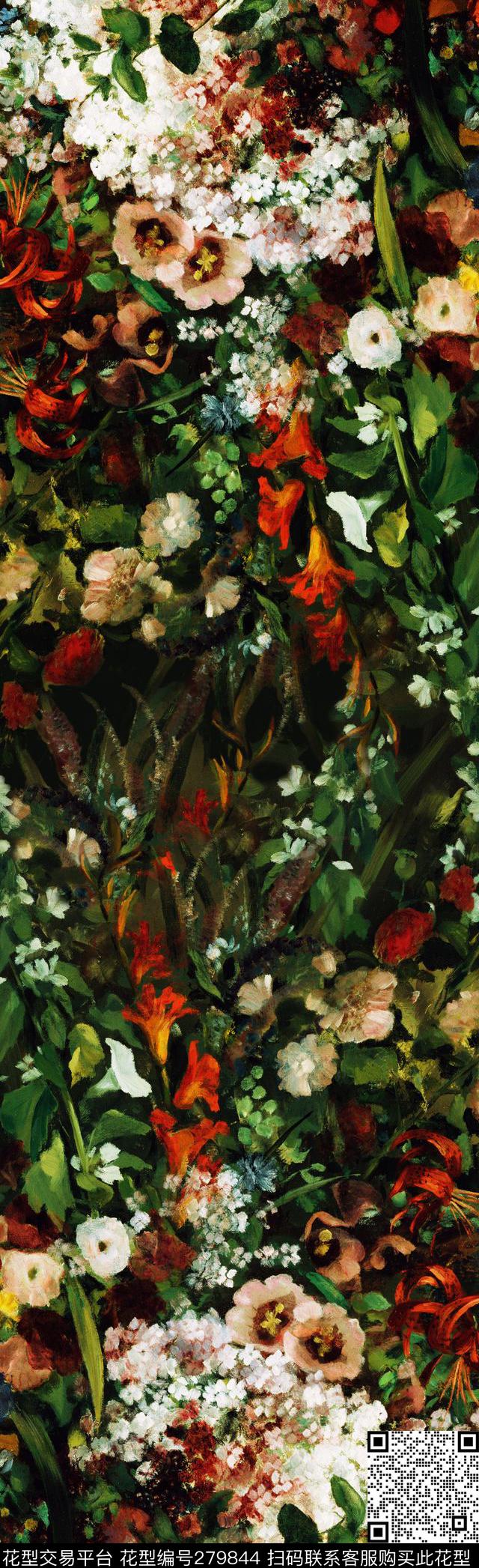 复古浓艳手绘数码印花华亿平台下载（图片编号: 279844） - 瓦栏（Walan）