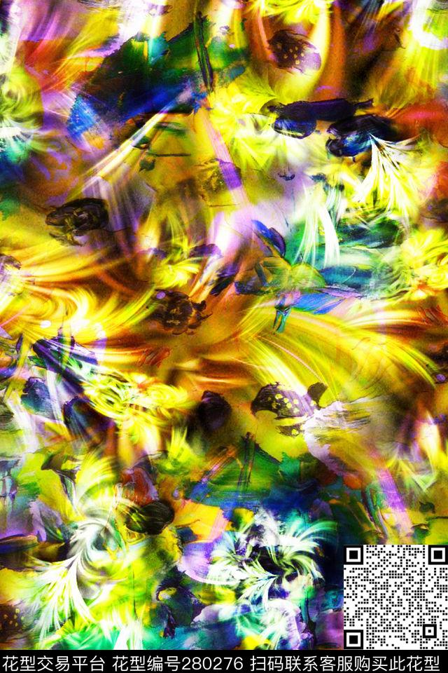 炫彩花卉华丽数码印花华亿平台下载（图片编号: 280276） - 瓦栏（Walan）