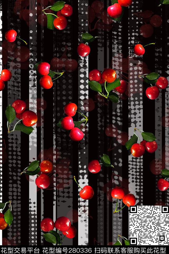 樱桃现代时尚数码印花华亿平台下载（图片编号: 280336） - 瓦栏（Walan）