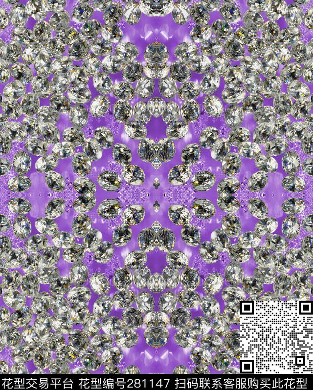 花卉钻石画小花数码印花华亿平台下载（图片编号: 281147） - 瓦栏（Walan）