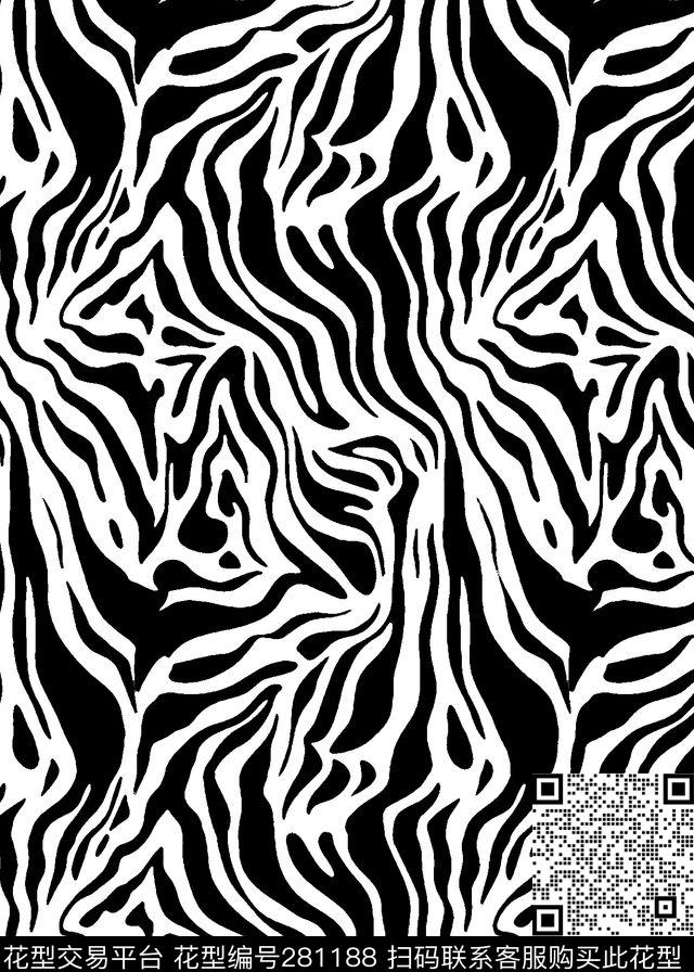 斑马纹动物纹简洁传统印花华亿平台下载（图片编号: 281188） - 瓦栏（Walan）