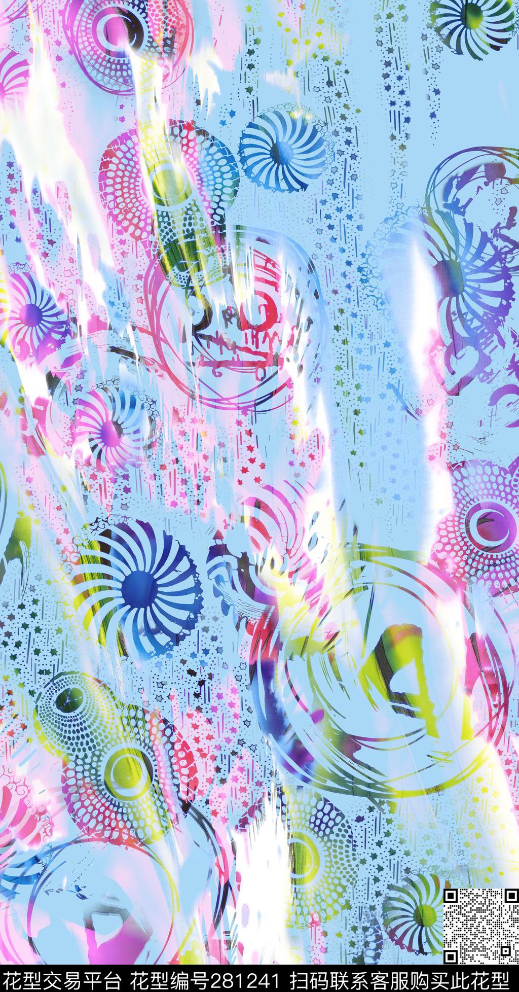 几何肌理数码印花华亿平台下载（图片编号: 281241） - 瓦栏（Walan）