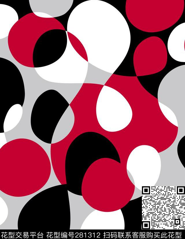 几何抽象圆点传统印花华亿平台下载（图片编号: 281312） - 瓦栏（Walan）