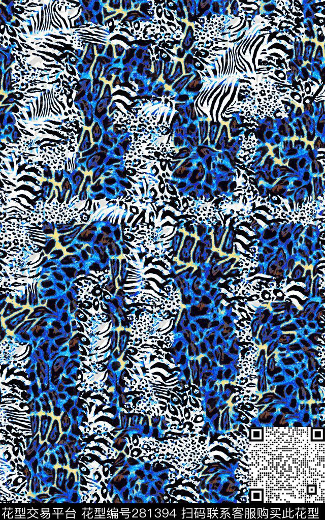 豹纹斑马纹渐变数码印花华亿平台下载（图片编号: 281394） - 瓦栏（Walan）