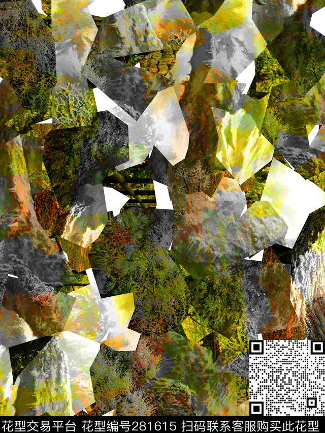 风景迷彩拼贴数码印花华亿平台下载（图片编号: 281615） - 瓦栏（Walan）