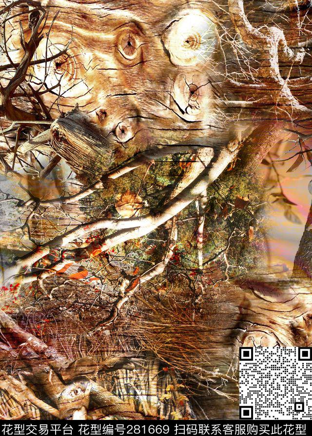 枯枝落叶数码数码印花华亿平台下载（图片编号: 281669） - 瓦栏（Walan）