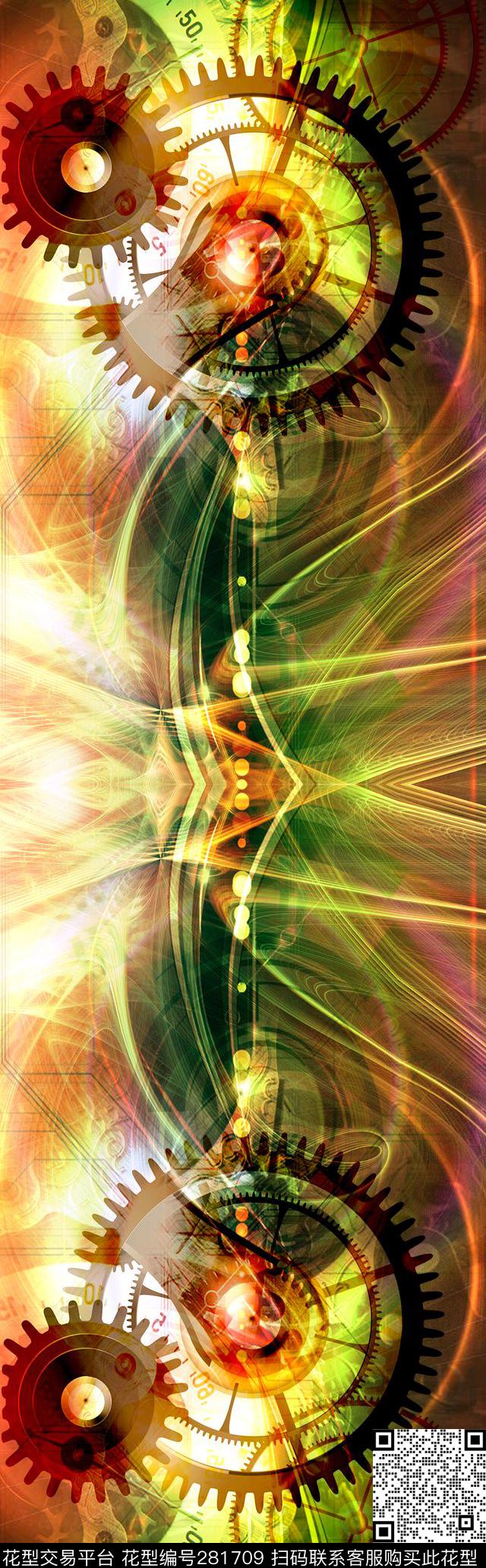 年轮抽象炫彩数码印花华亿平台下载（图片编号: 281709） - 瓦栏（Walan）