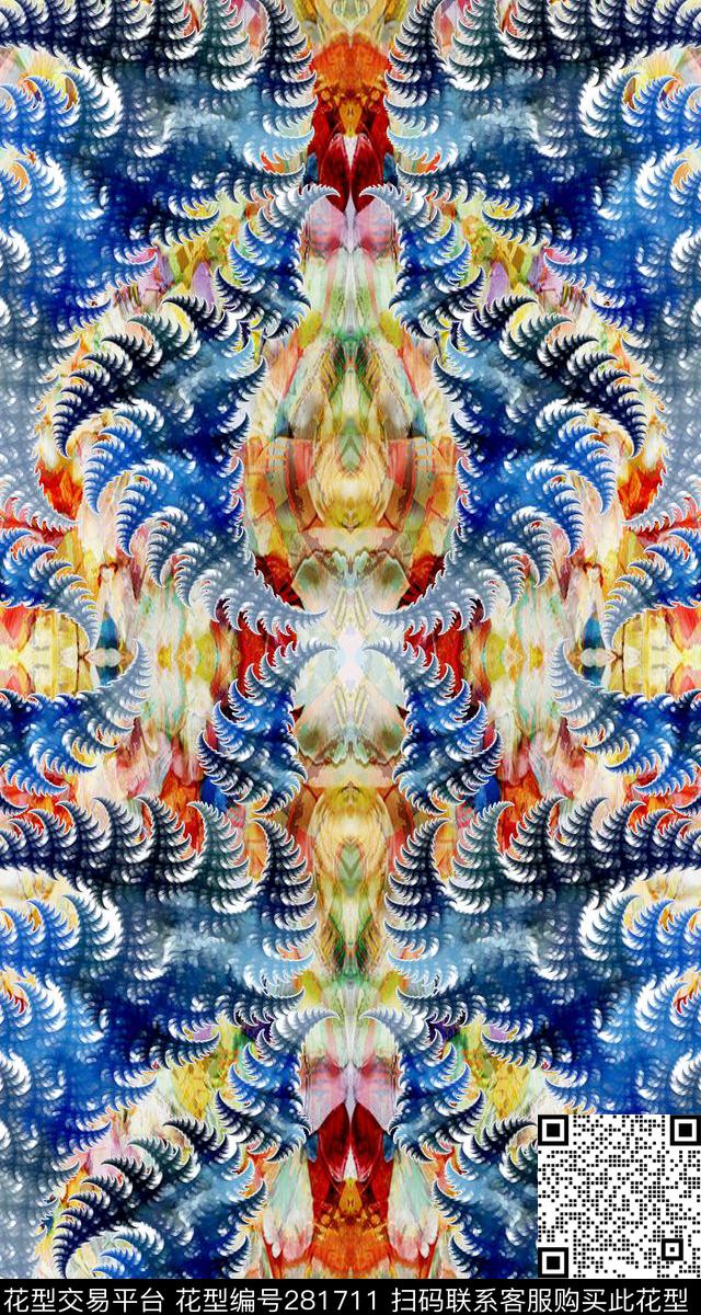 抽象明丽多彩数码印花华亿平台下载（图片编号: 281711） - 瓦栏（Walan）