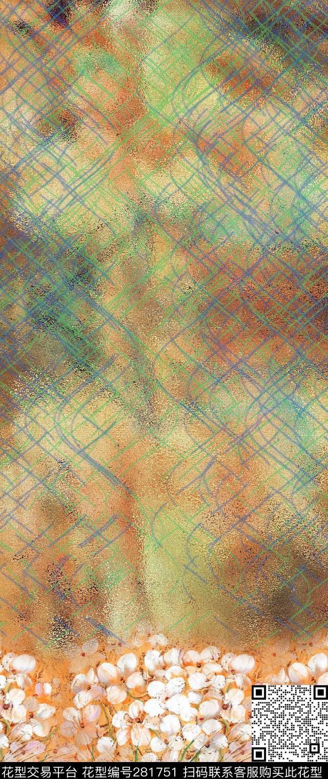 写意花卉线条传统印花华亿平台下载（图片编号: 281751） - 瓦栏（Walan）