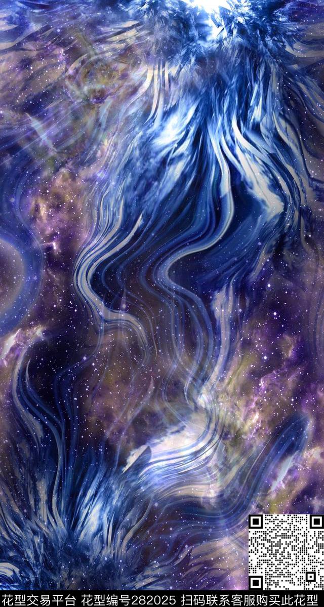 梦幻星空线条弯曲错觉数码印花华亿平台下载（图片编号: 282025） - 瓦栏（Walan）