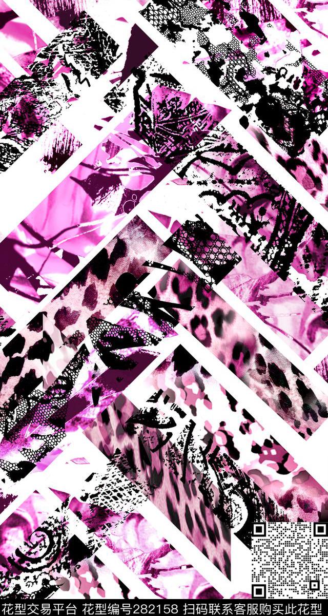 豹纹时尚简约数码印花华亿平台下载（图片编号: 282158） - 瓦栏（Walan）