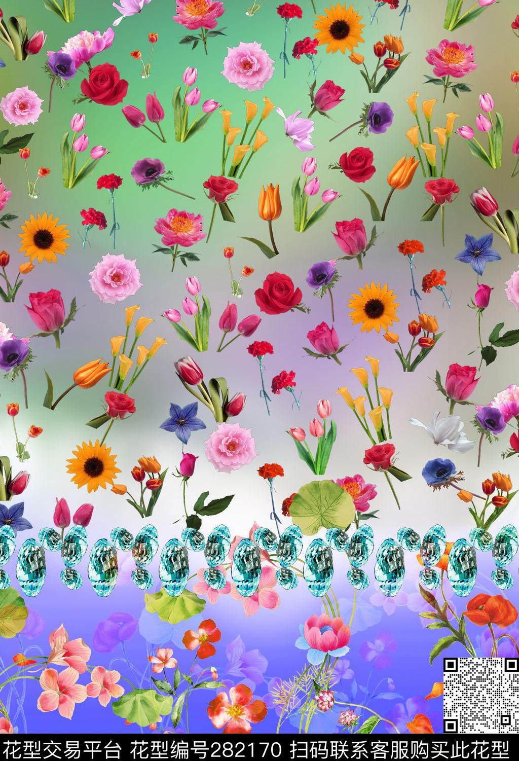 小花数码印花华亿平台下载（图片编号: 282170） - 瓦栏（Walan）