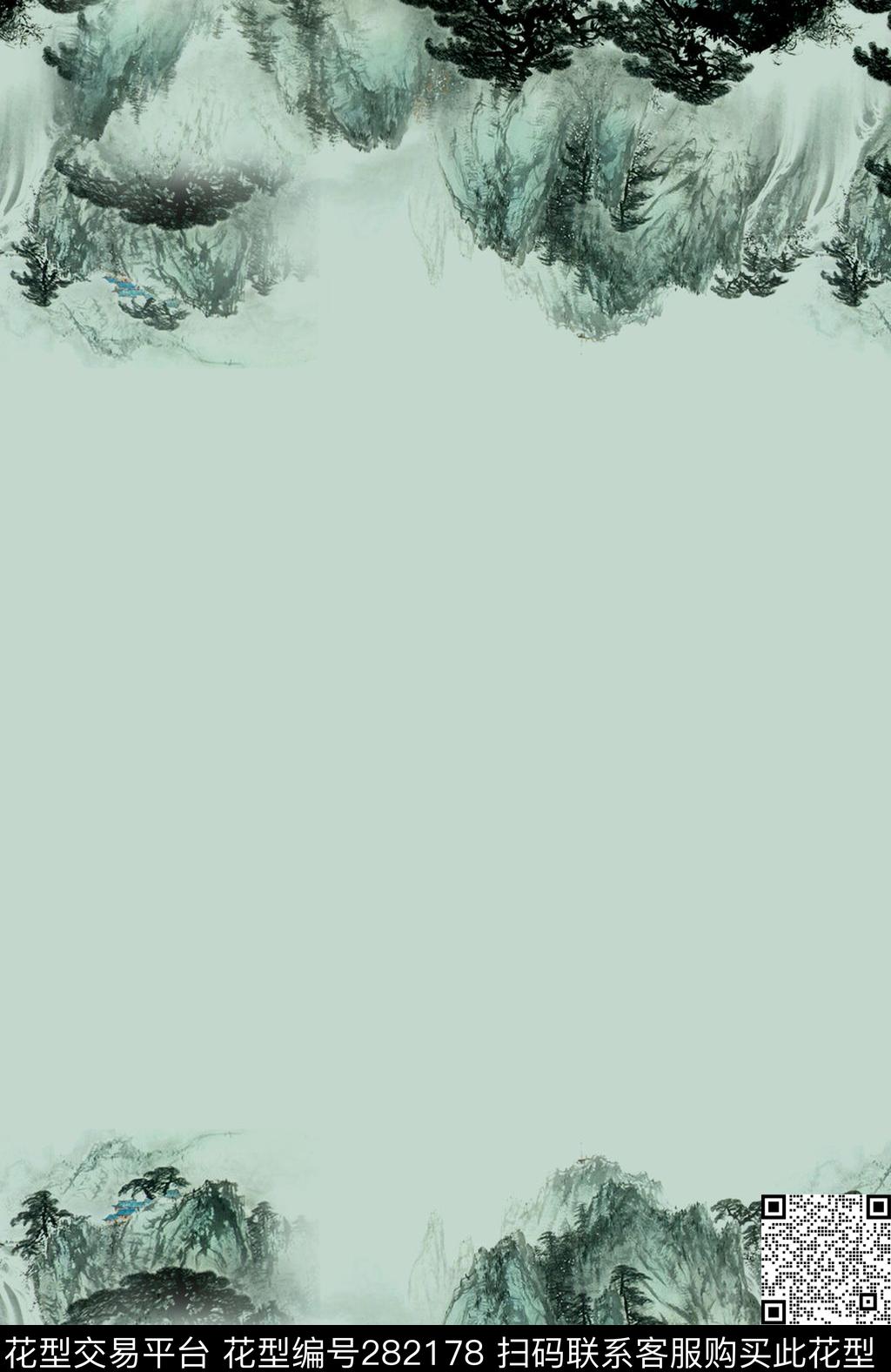 中国风景物山水数码印花华亿平台下载（图片编号: 282178） - 瓦栏（Walan）