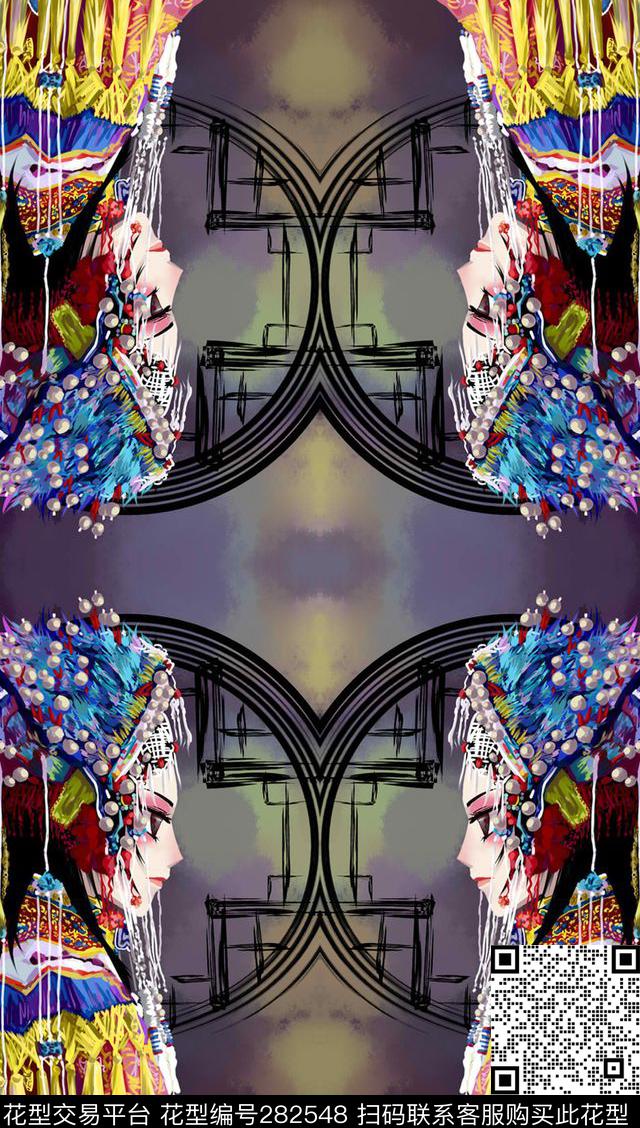 中国风人物花旦数码印花华亿平台下载（图片编号: 282548） - 瓦栏（Walan）