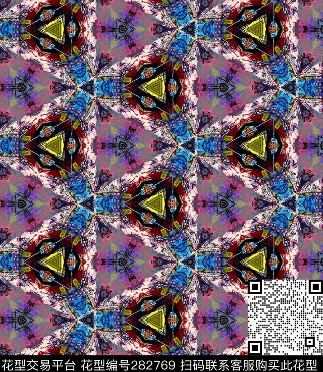 几何三角形圆数码印花华亿平台下载（图片编号: 282769） - 瓦栏（Walan）