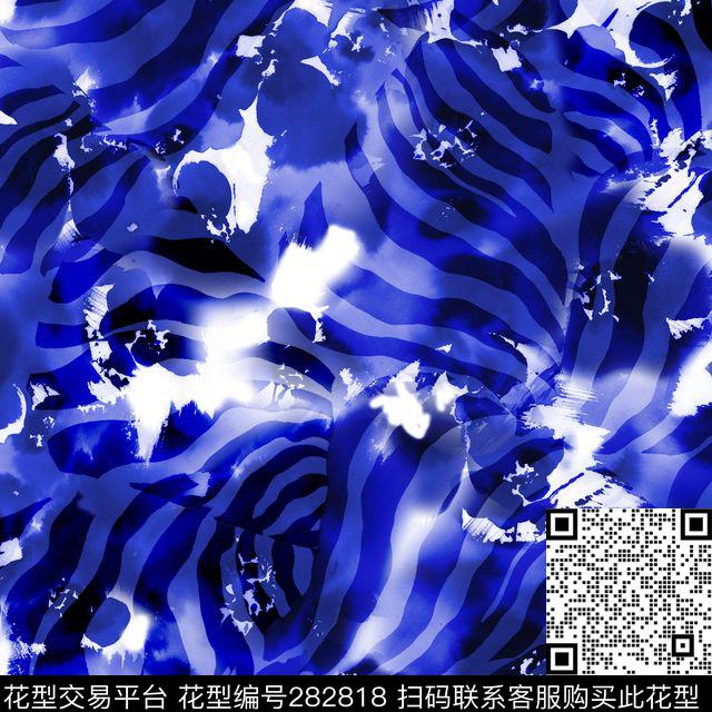 抽象泼墨斑马纹数码印花华亿平台下载（图片编号: 282818） - 瓦栏（Walan）