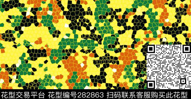 几何色块撞色传统印花华亿平台下载（图片编号: 282863） - 瓦栏（Walan）