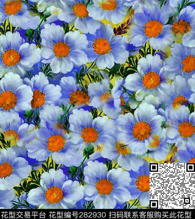 裙衫数码小花卉数码印花华亿平台下载（图片编号: 282930） - 瓦栏（Walan）