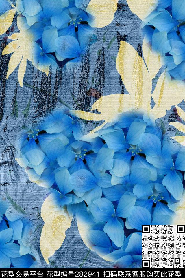 花卉剪影梦幻数码印花华亿平台下载（图片编号: 282941） - 瓦栏（Walan）