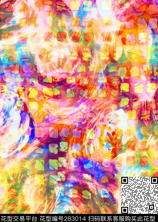 花卉组合数码印花华亿平台下载（图片编号: 283014） - 瓦栏（Walan）