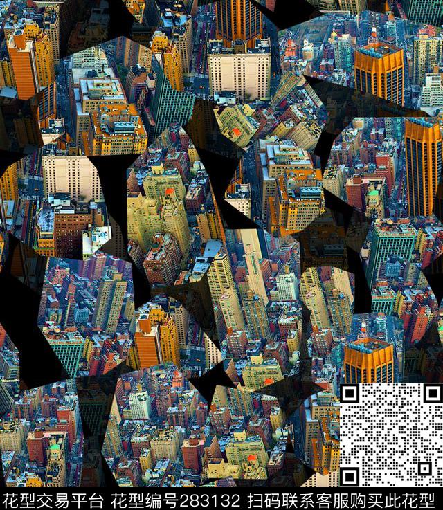 城市建筑迷彩数码印花华亿平台下载（图片编号: 283132） - 瓦栏（Walan）