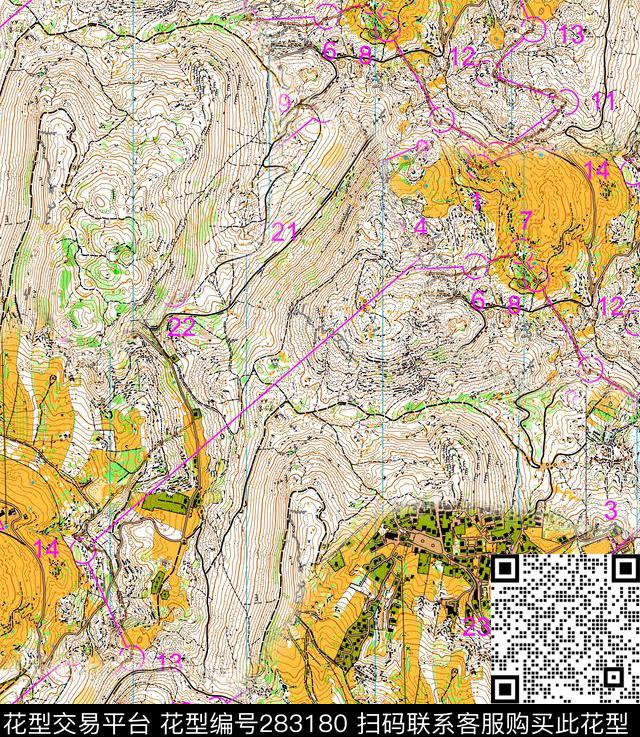几何线条丢抽象数码印花华亿平台下载（图片编号: 283180） - 瓦栏（Walan）