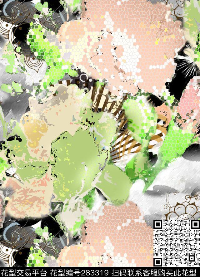 花卉数码印花华亿平台下载（图片编号: 283319） - 瓦栏（Walan）