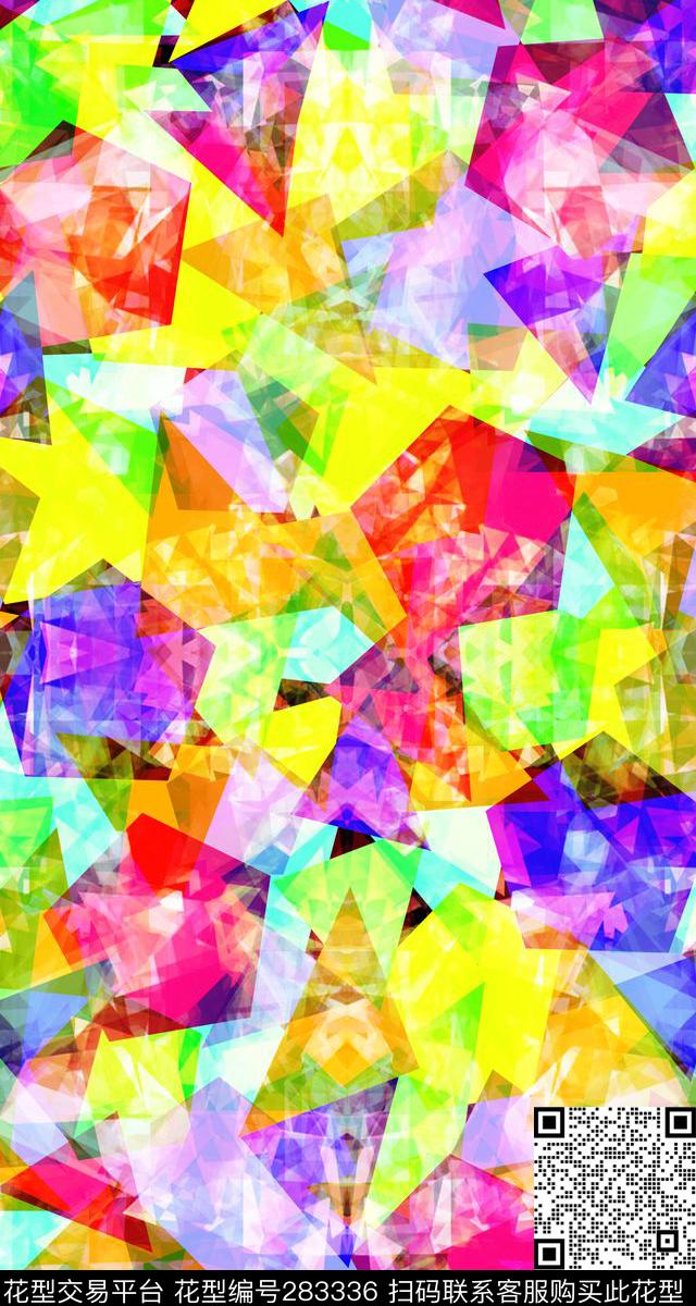 几何色块撞色数码印花华亿平台下载（图片编号: 283336） - 瓦栏（Walan）