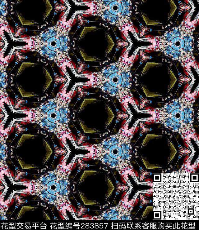 几何京韵万花筒数码印花华亿平台下载（图片编号: 283857） - 瓦栏（Walan）