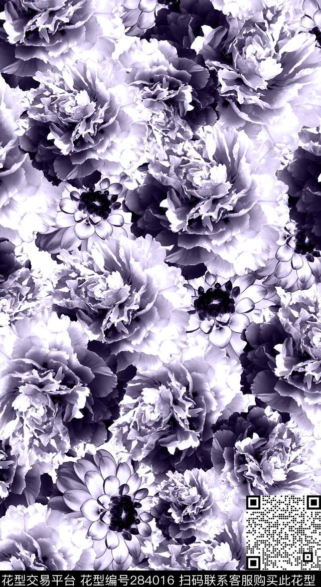 花卉梦幻柔美数码印花华亿平台下载（图片编号: 284016） - 瓦栏（Walan）