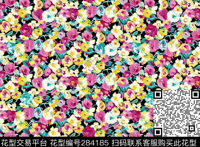 花卉碎花清新数码印花华亿平台下载（图片编号: 284185） - 瓦栏（Walan）