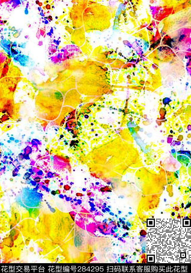 线条观感数码印花华亿平台下载（图片编号: 284295） - 瓦栏（Walan）