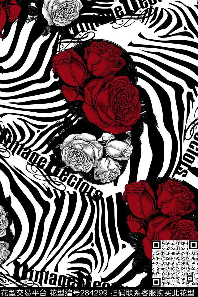 抽象复古斑马纹传统印花华亿平台下载（图片编号: 284299） - 瓦栏（Walan）