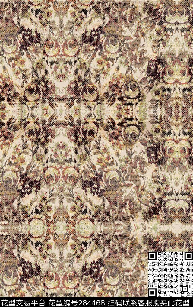 花卉数码印花华亿平台下载（图片编号: 284468） - 瓦栏（Walan）