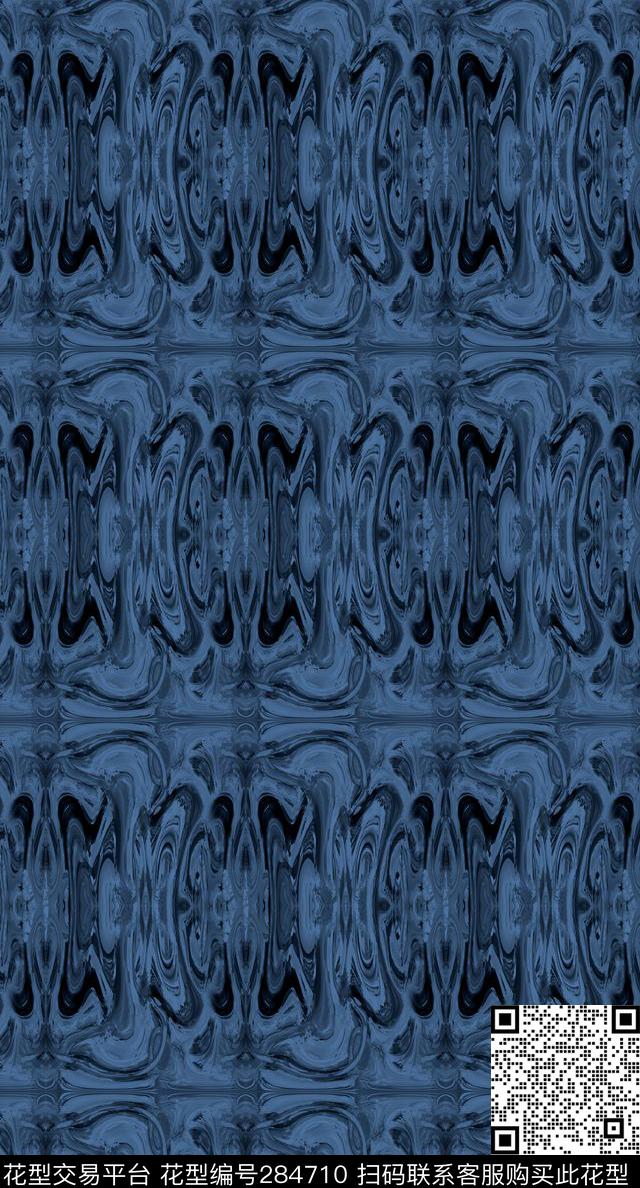 抽象线条弯曲错觉墨色数码印花华亿平台下载（图片编号: 284710） - 瓦栏（Walan）