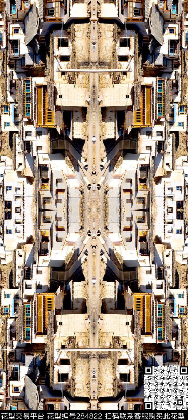 油画风景建筑数码印花华亿平台下载（图片编号: 284822） - 瓦栏（Walan）