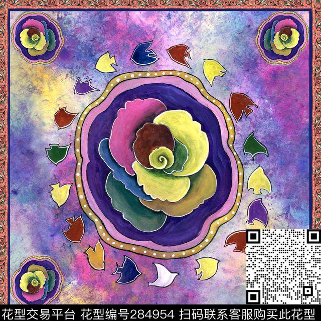 欧式宫廷风复古花卉数码印花华亿平台下载（图片编号: 284954） - 瓦栏（Walan）