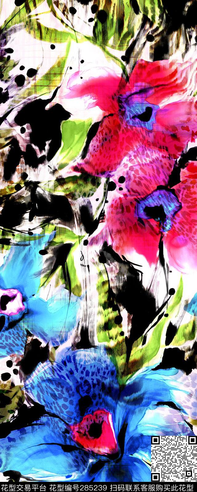 花卉数码印花华亿平台下载（图片编号: 285239） - 瓦栏（Walan）
