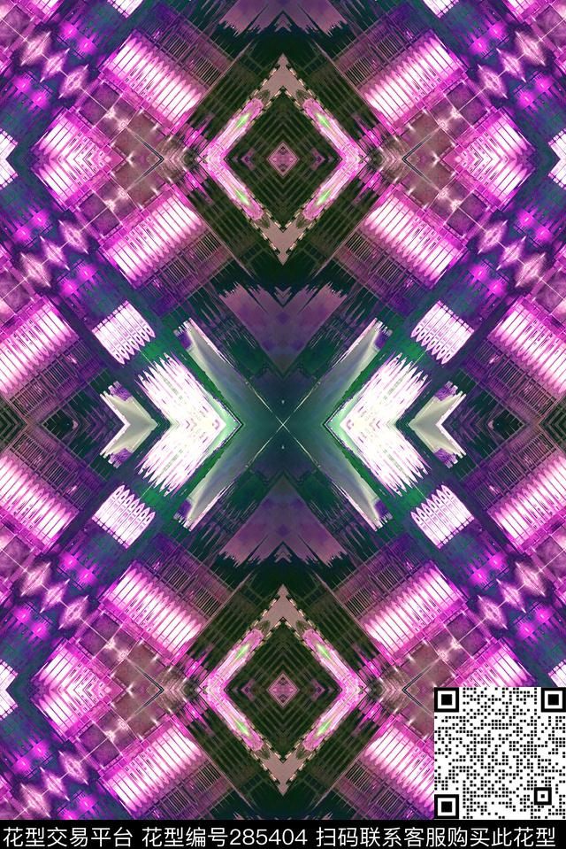 建筑抽象结合菱格数码印花华亿平台下载（图片编号: 285404） - 瓦栏（Walan）