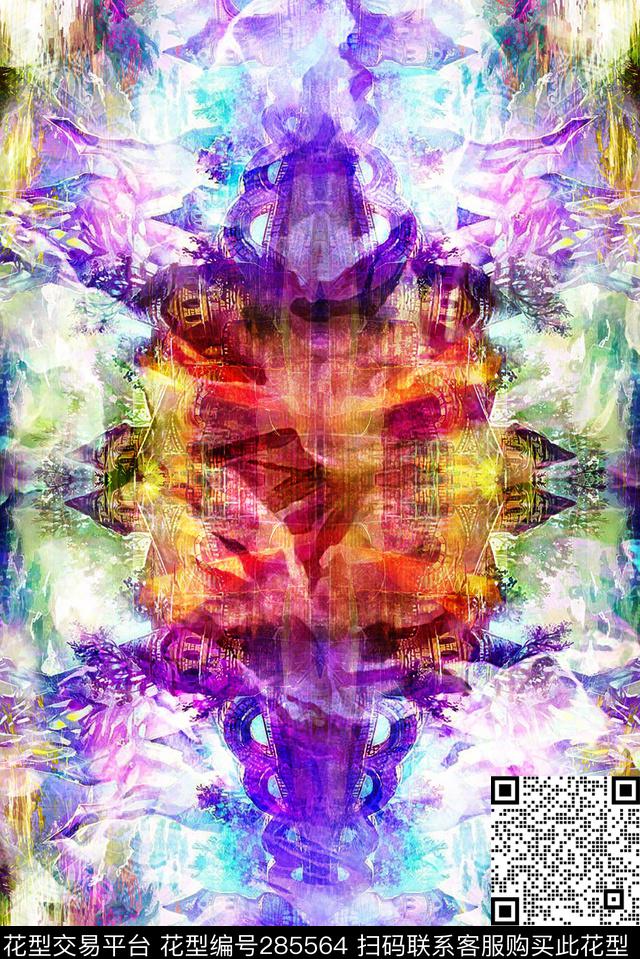 油画花卉复古数码印花华亿平台下载（图片编号: 285564） - 瓦栏（Walan）