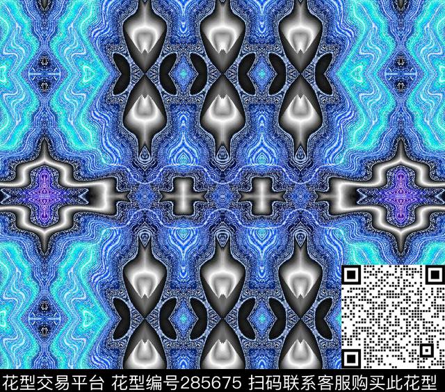 几何线条炫彩复古数码印花华亿平台下载（图片编号: 285675） - 瓦栏（Walan）