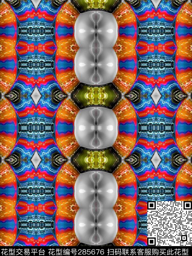 几何条纹印花裤数码印花华亿平台下载（图片编号: 285676） - 瓦栏（Walan）