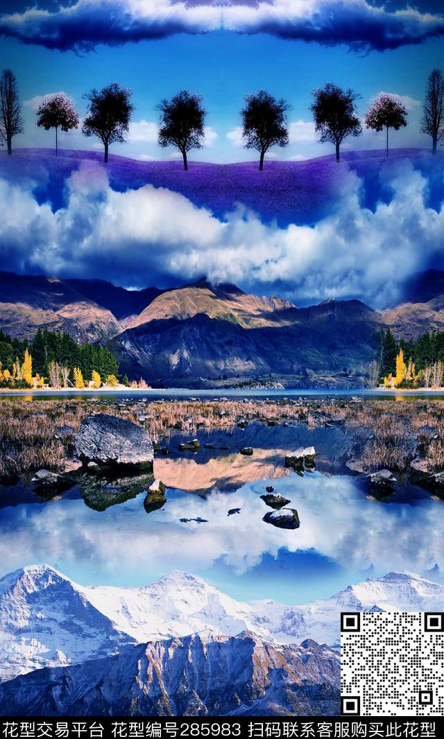 摄影风景山水数码印花华亿平台下载（图片编号: 285983） - 瓦栏（Walan）