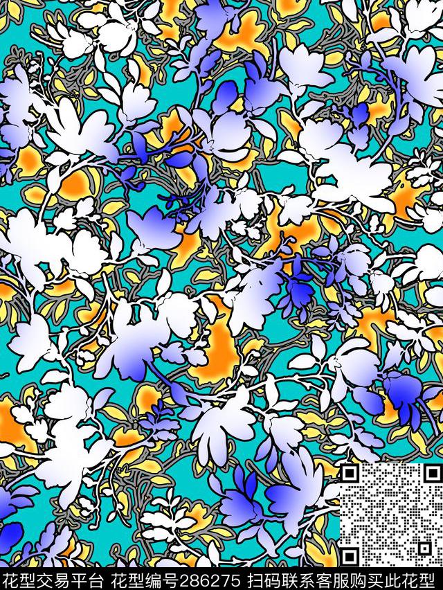 传统★花朵图案传统印花华亿平台下载（图片编号: 286275） - 瓦栏（Walan）