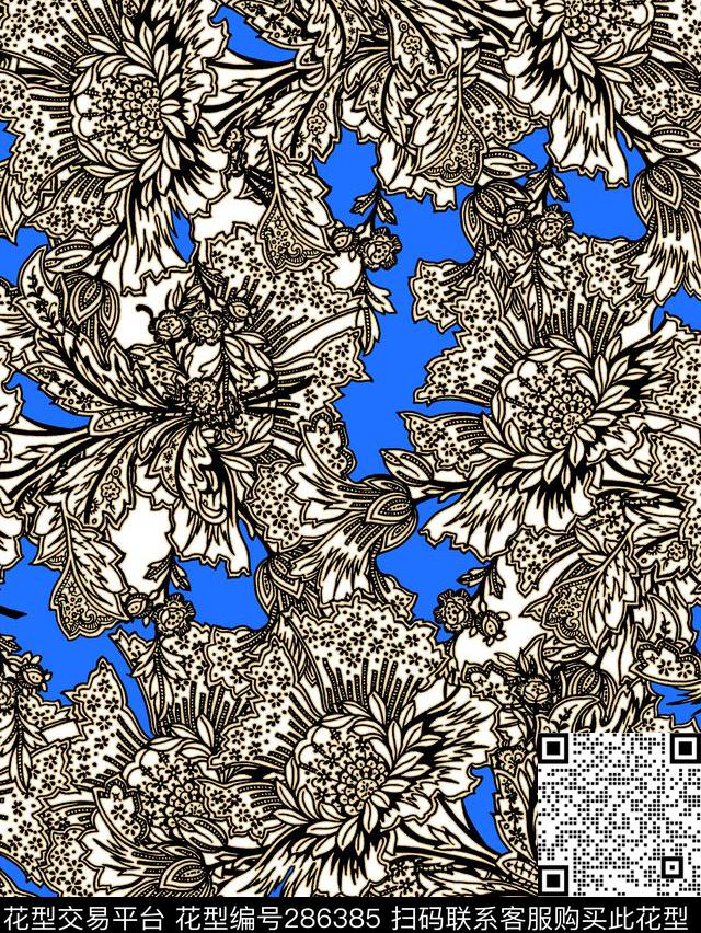 传统★花朵图案传统印花华亿平台下载（图片编号: 286385） - 瓦栏（Walan）