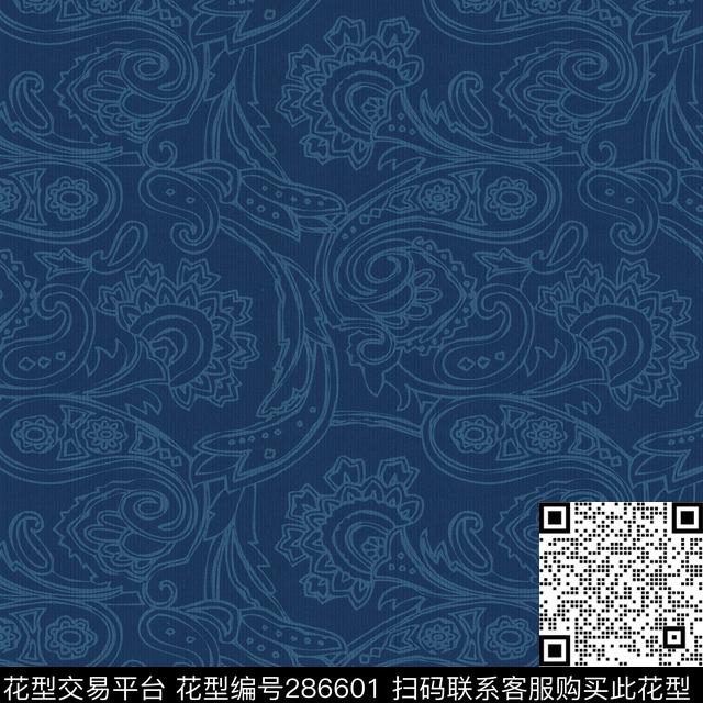 佩斯利涡旋纹线条纯色系传统印花华亿平台下载（图片编号: 286601） - 瓦栏（Walan）